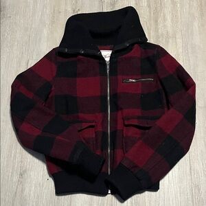 Heritage Red and Black Plaid Kids Hoodie